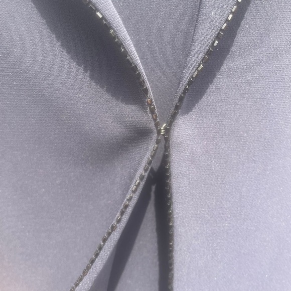 Albert Nipon Vintage Formal Navy Formal Suit with Fringe Beaded Hem RARE - Picture 15 of 16